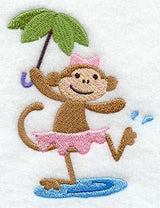 Little Miss Monkey Playing in Puddles