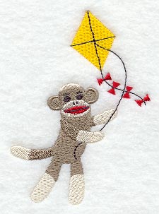 Sock Monkey Flies a Kite