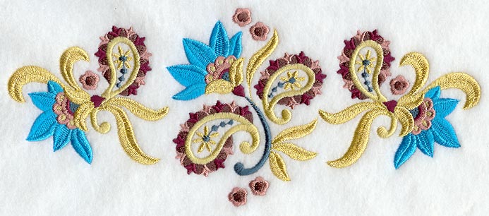 East Indian Flower and Paisley Trio