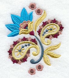 East Indian Flower and Paisley