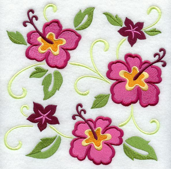 Tropical Hibiscus Square