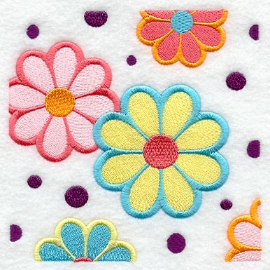 Flower Power Square - Dots