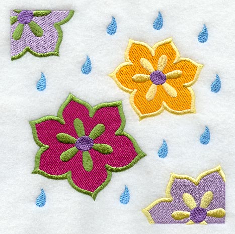 Flower Power Square - Raindrops