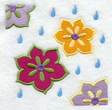 Flower Power Square - Raindrops
