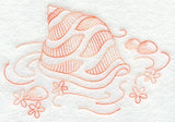 Redwork Seashell  1 (Variegated Thread)