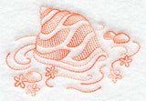 Redwork Seashell  1 (Variegated Thread)