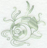 Redwork Seashell  3 (Variegated Thread)