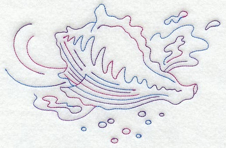 Redwork Seashell  4 (Variegated Thread)