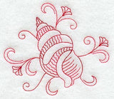 Redwork Seashell  5 (Variegated Thread)