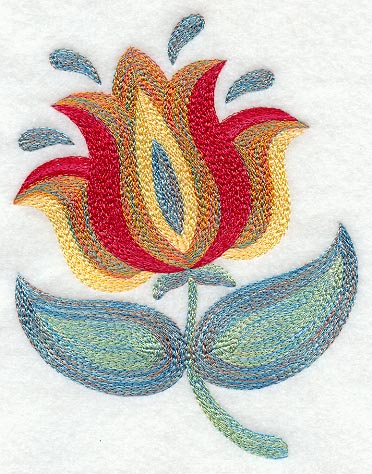 Crewel Fashion Flower 3 (Variegated Thread)