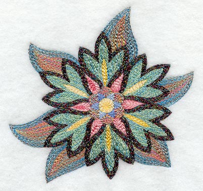 Crewel Fashion Flower 6 (Variegated Thread)