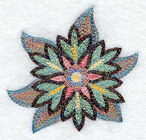 Crewel Fashion Flower 6 (Variegated Thread)