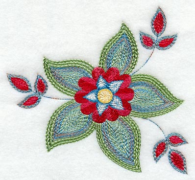 Crewel Fashion Flower 7 (Variegated Thread)