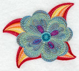 Crewel Fashion Flower 8 (Variegated Thread)