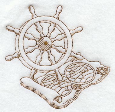 Ship Wheel and Map