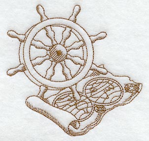 Ship Wheel and Map