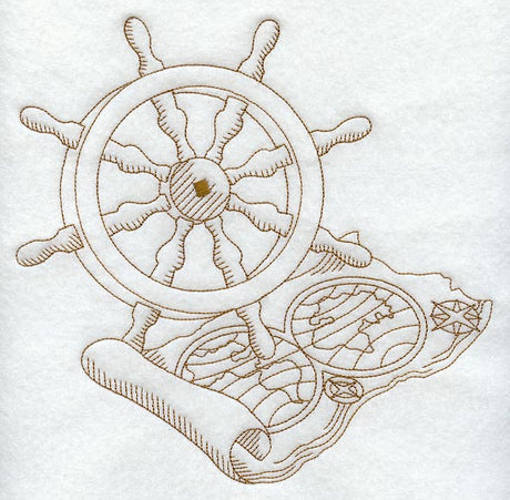 Ship Wheel and Map