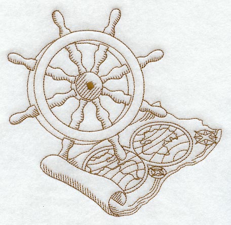 Ship Wheel and Map