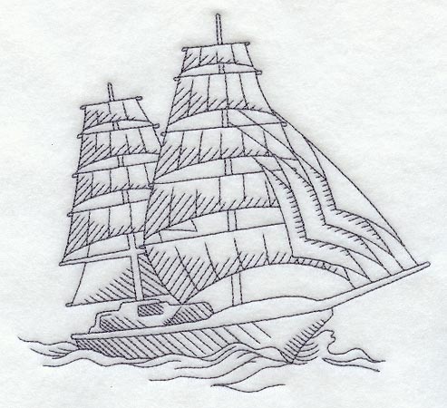 Tall Ship with 14 Sails