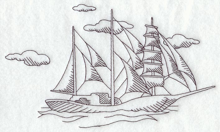Tall Ship with 13 Sails