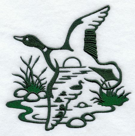 Mallard Silhouette Scene