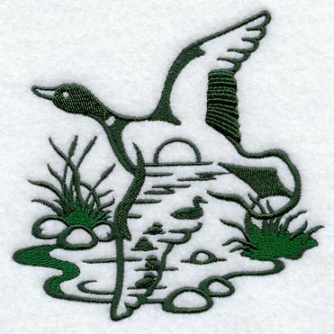 Mallard Silhouette Scene