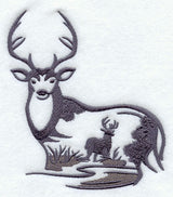 Whitetail Deer Silhouette Scene