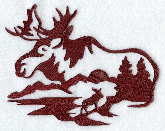 Moose Silhouette Scene