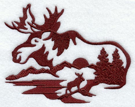 Moose Silhouette Scene