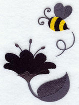 Flower Silhouette with Brilliant Bumblebee