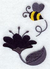 Flower Silhouette with Brilliant Bumblebee