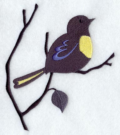 Branch Silhouette with Bright Bird