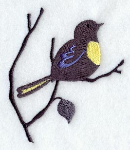 Branch Silhouette with Bright Bird