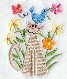 Country Cat in Flowers