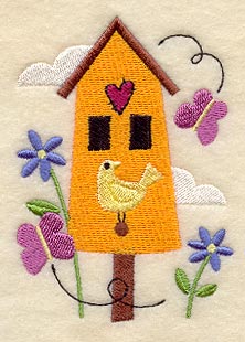Country Birdhouse in Flowers