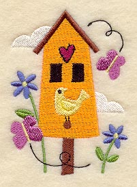Country Birdhouse in Flowers