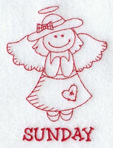 Heavenly Angel on Sunday (Redwork)