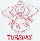 Heavenly Angel on Tuesday (Redwork)
