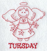 Heavenly Angel on Tuesday (Redwork)