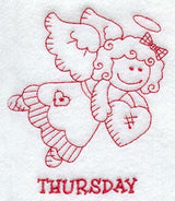 Heavenly Angel on Thursday (Redwork)