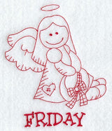 Heavenly Angel on Friday (Redwork)