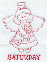 Heavenly Angel on Saturday (Redwork)