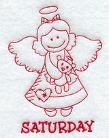 Heavenly Angel on Saturday (Redwork)