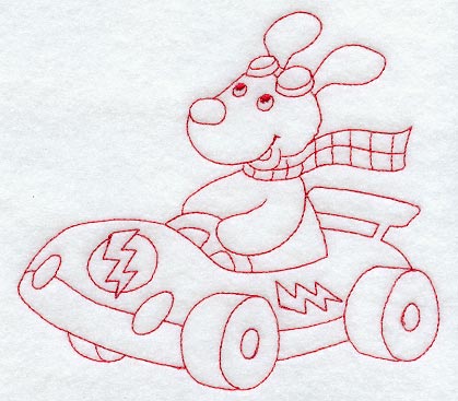 Rafferty the Racecar Driver (Redwork)