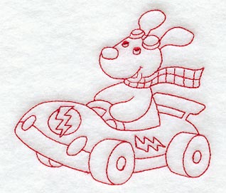 Rafferty the Racecar Driver (Redwork)