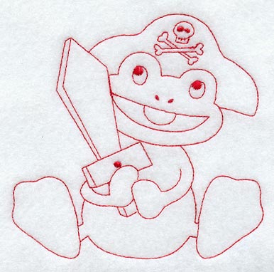 Powell the Pirate (Redwork)