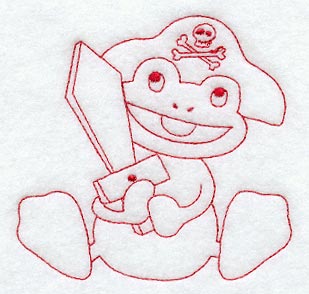 Powell the Pirate (Redwork)