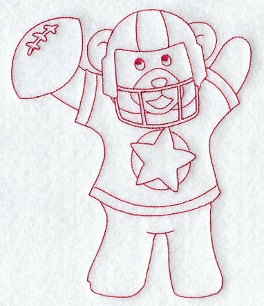 Sutton the Sports Star (Redwork)