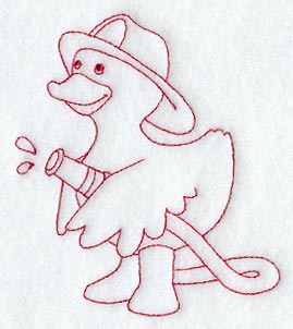 Foster the Fireman (Redwork)