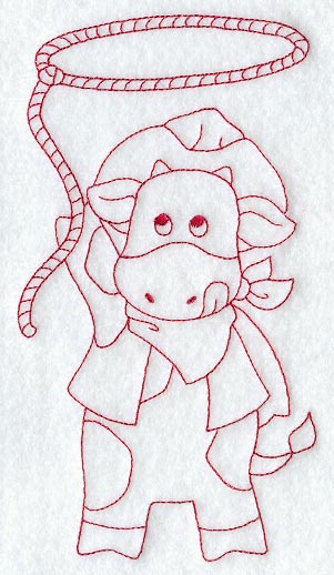 Campbell the Cowboy (Redwork)